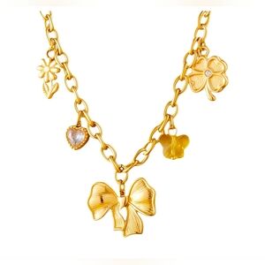 Urban Outfitters Gold Charm Necklace 18k Gold Plated,waterproof